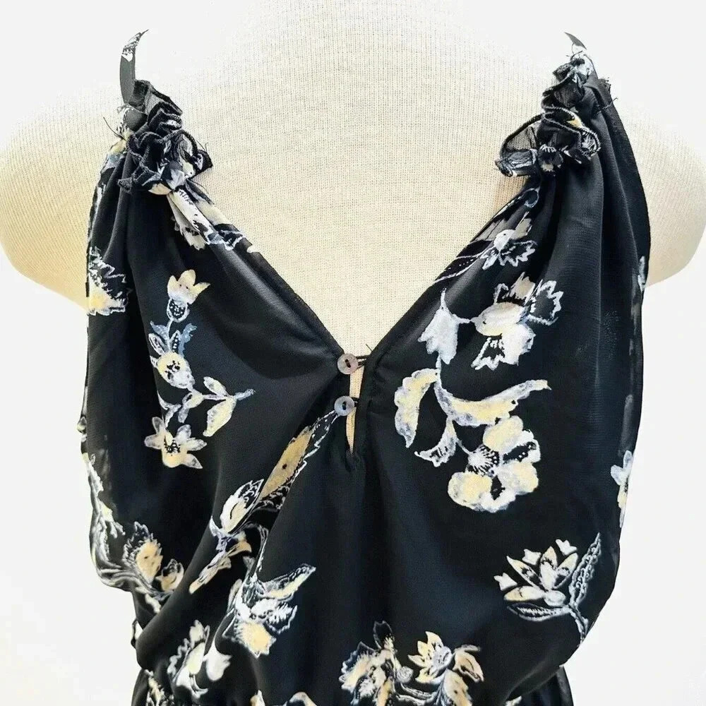 NWT WALLFLOWER Women Sleeveless Pullover High Neck Lined Floral Maxi Dress Large - Picture 8 of 13